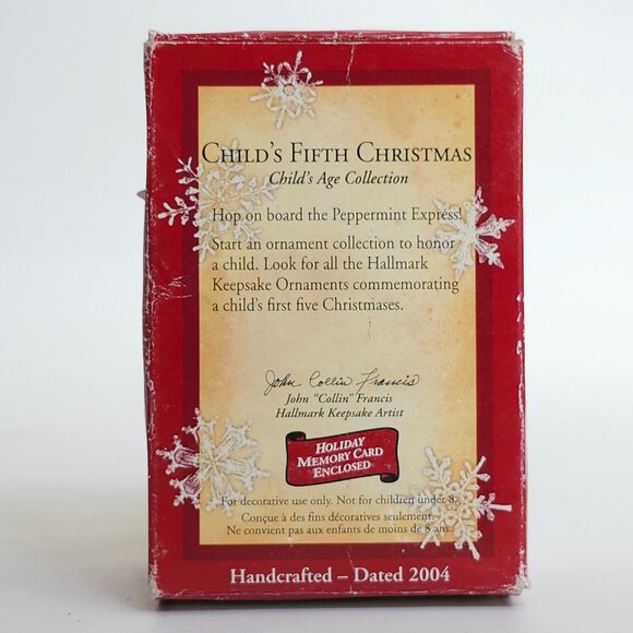 ADORABLE Hallmark Keepsake Ornament Child's Fifth Christmas Teddy Bear Train - Picture 7 of 10